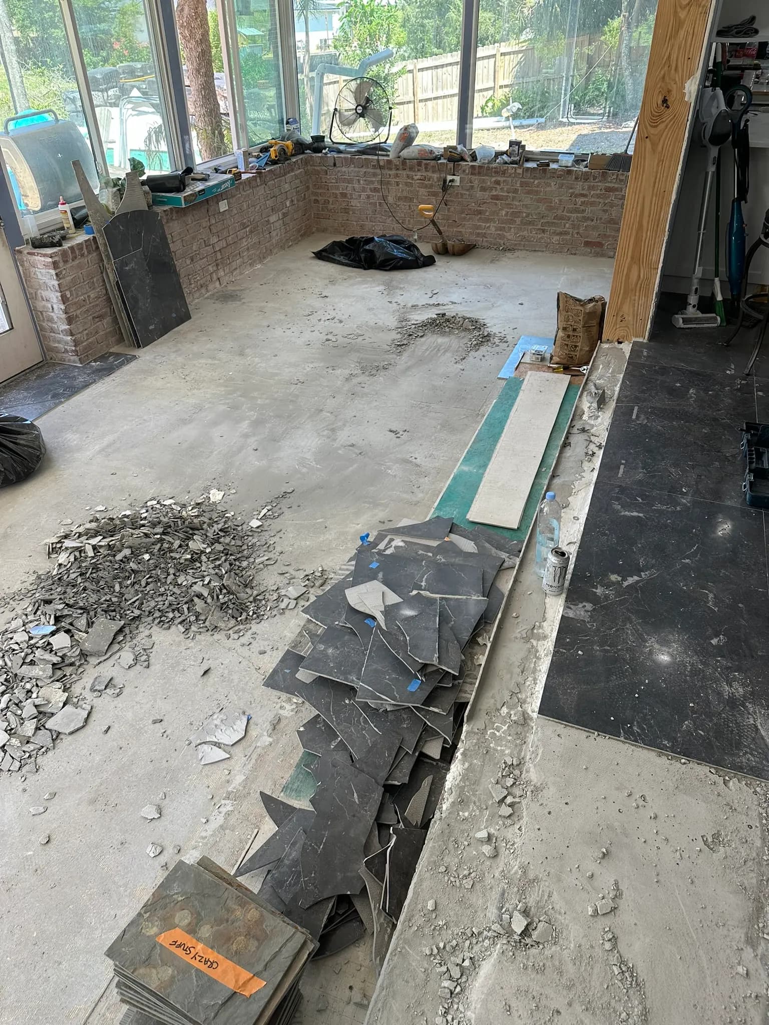 Large Format Italian Tile and Slate Stair Treads in Beacon Hills, photo 1