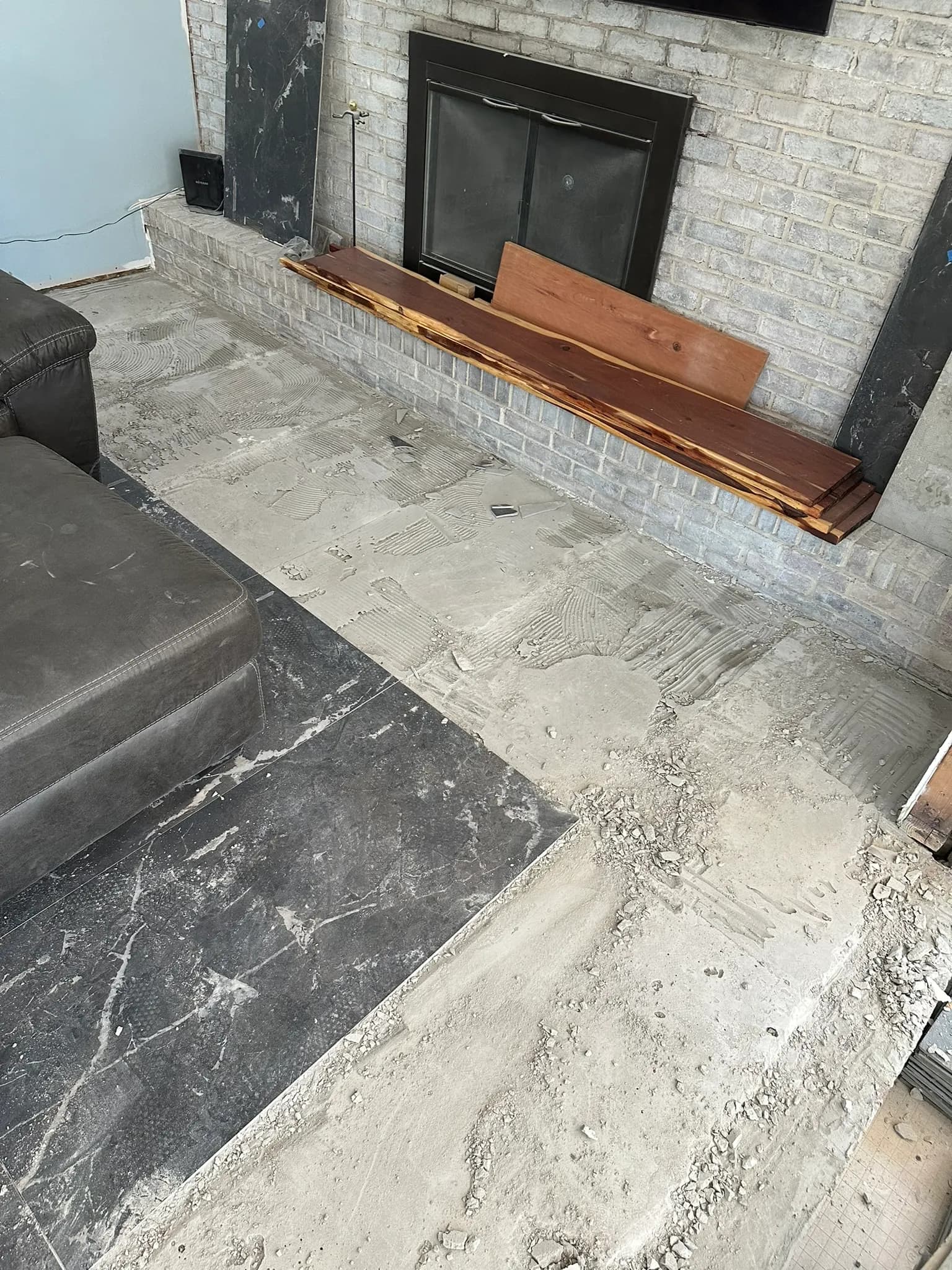 Large Format Italian Tile and Slate Stair Treads in Beacon Hills, photo 2