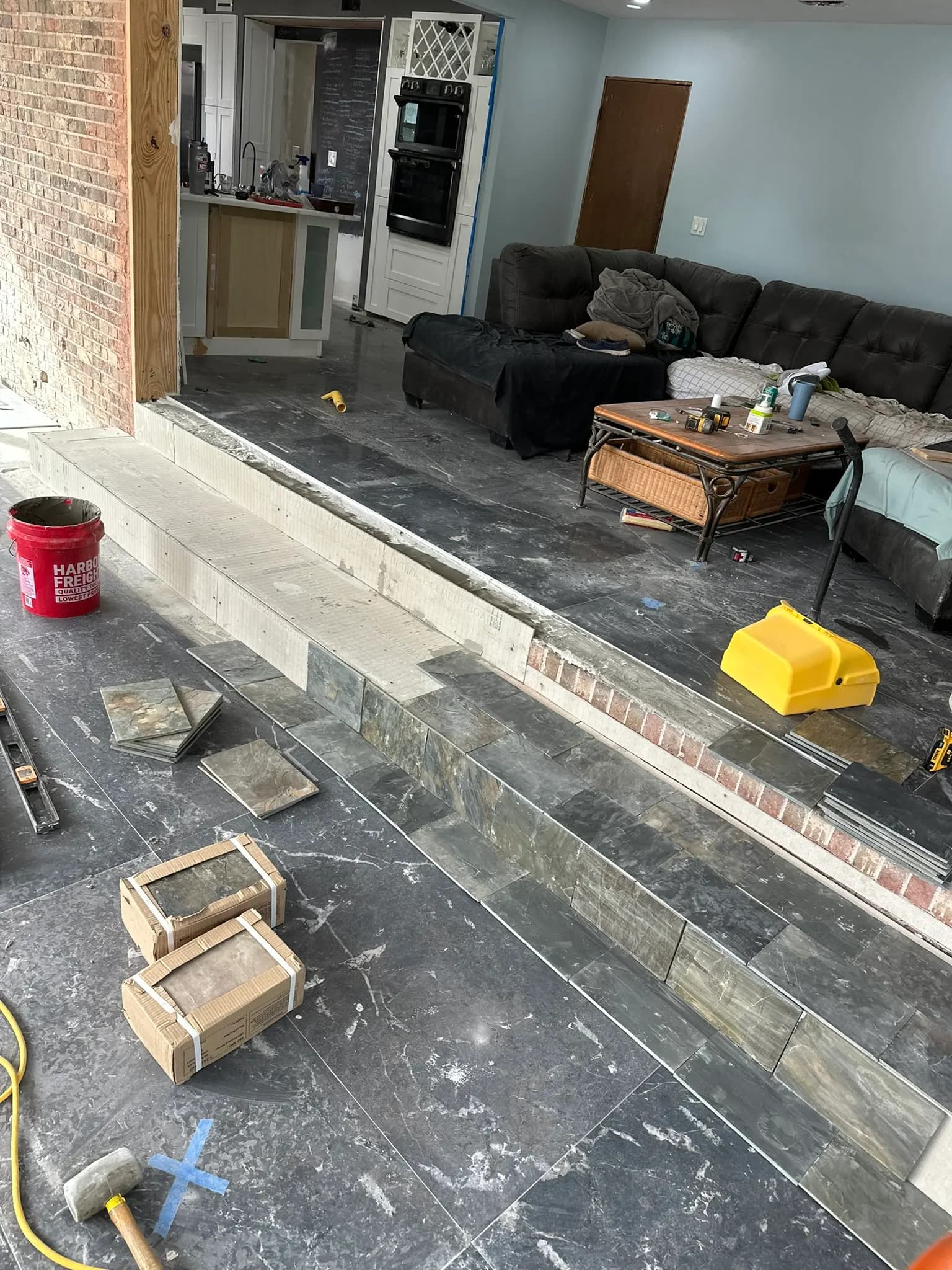 Large Format Italian Tile and Slate Stair Treads in Beacon Hills in Beacon Hills, Jacksonville, photo 10