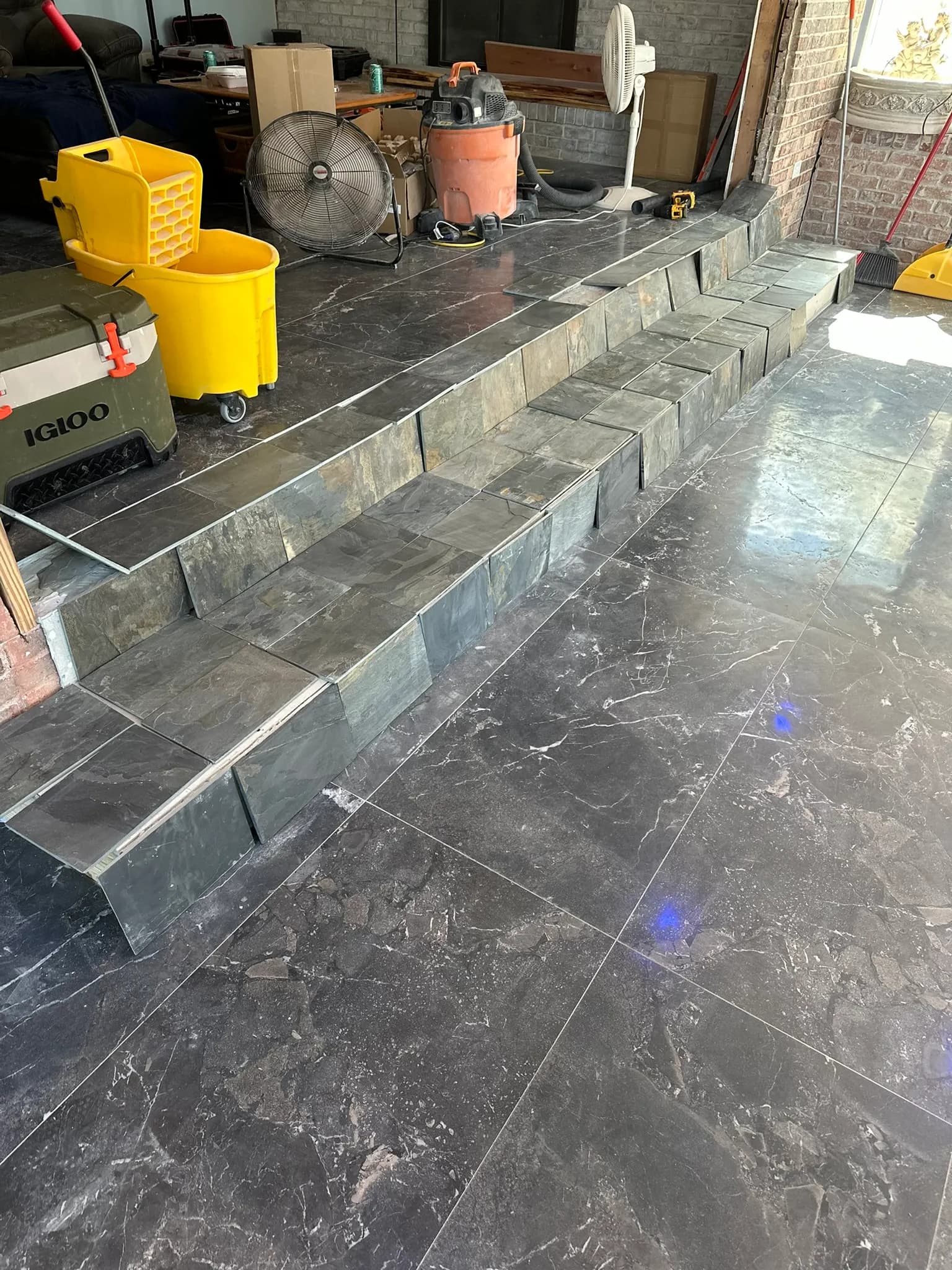 Large Format Italian Tile and Slate Stair Treads in Beacon Hills in Beacon Hills, Jacksonville, photo 12