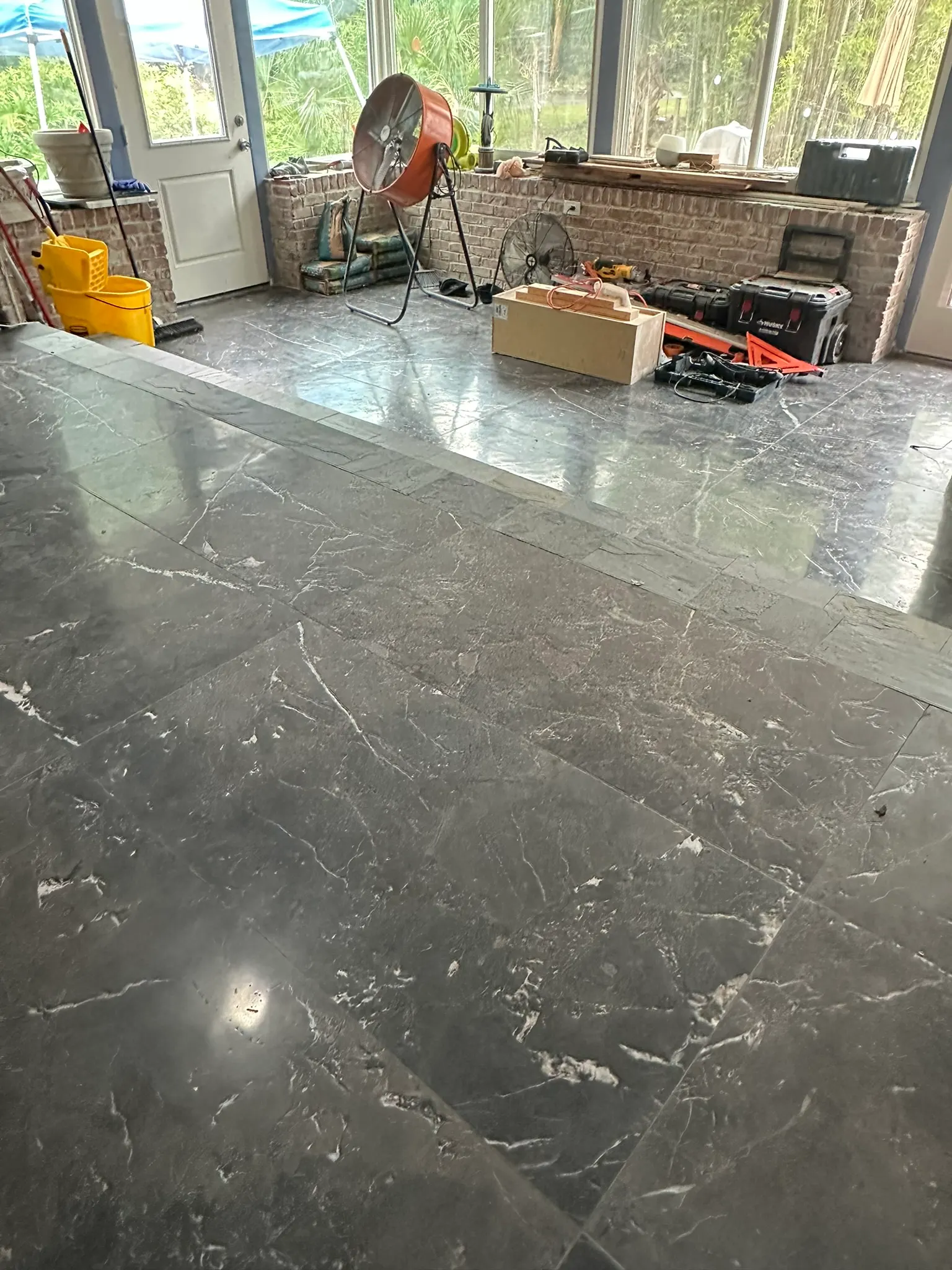 Large Format Italian Tile and Slate Stair Treads in Beacon Hills in Beacon Hills, Jacksonville, photo 16